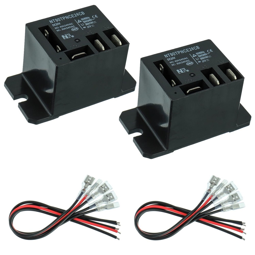 NT90-DC24V-10X Power Relay DC 24V Coil 24 VDC 30A 40A SPDT(1NO 1NC) with Flan…