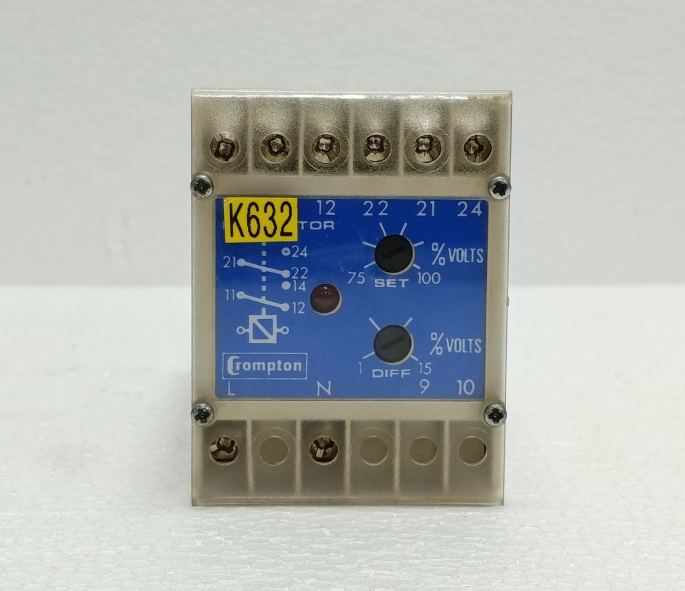 Crompton 252-PVUG Under Voltage Relay 220V 252-PVUG-R4BX-C7-EB ANSI 27 Used