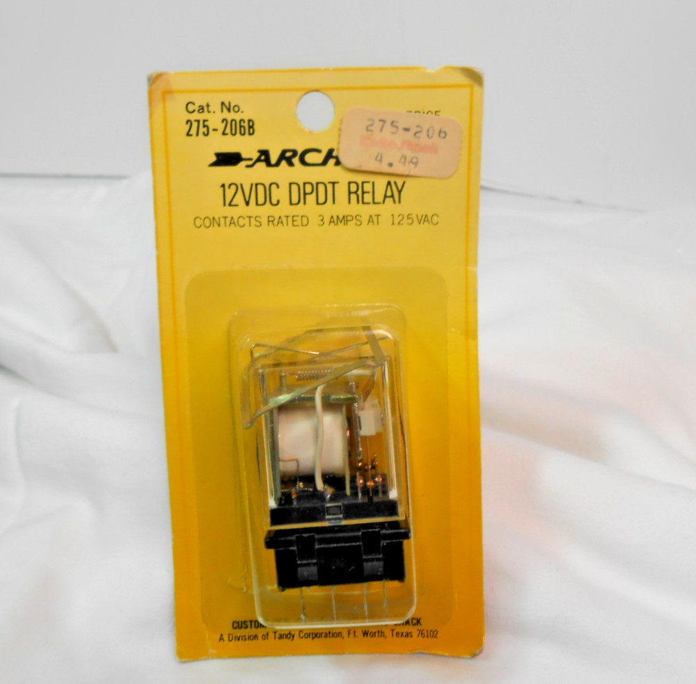 Archer 12VDC DPDT RELAY 3 AMPS AT 125VAC Cat. No. 275-206B NEW OLD STOCK