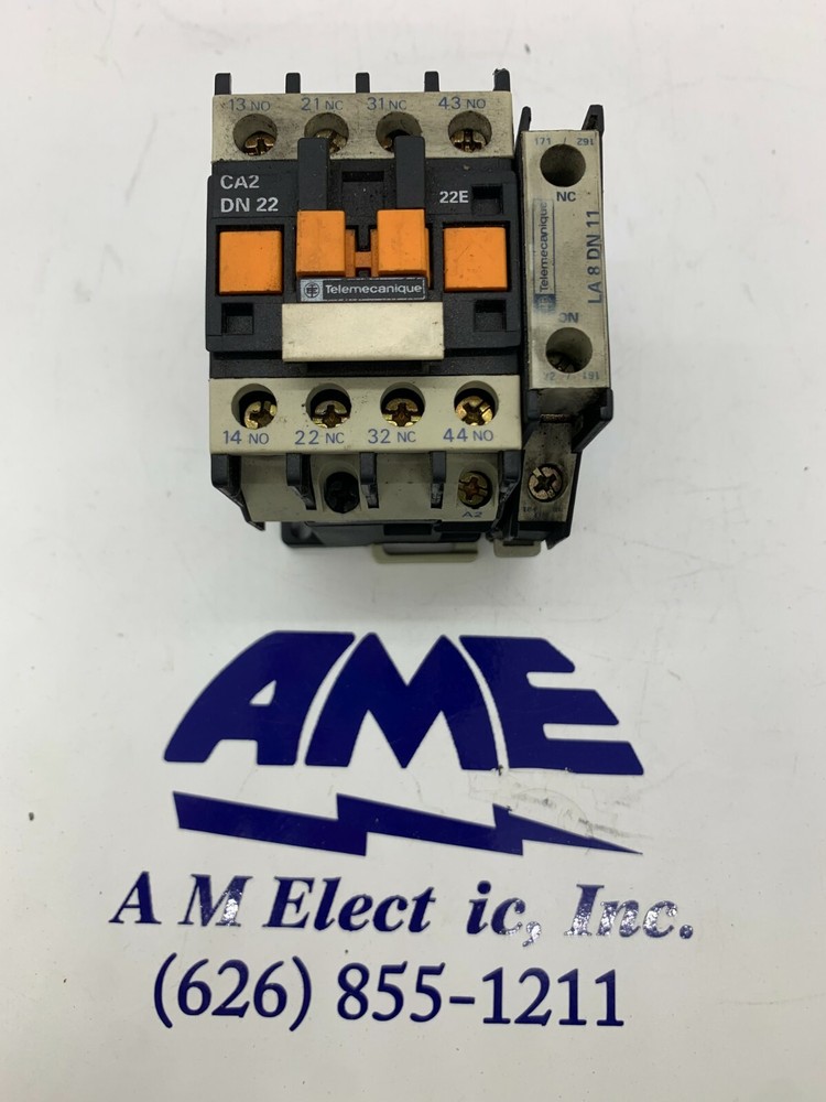 Telemecanique CA2 DN22 Contactor with LA8DN11, 120V Coil, 60Hz (G-8)