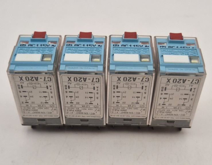 Comat Releco C7-A20X/AC115V, Industrial Control Relays. 4 pieces, new no box.