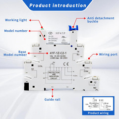 (100Pcs) 24V Relay Din Rail;Silm;Signal Relay for PLC;24VDC and 24VAC Both;Hf41F