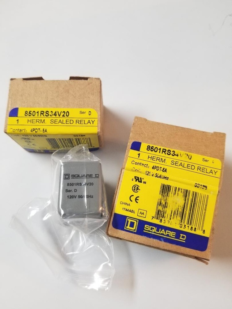 SCHNEIDER 8501RS34V20 Hermtically Sealed Relay, 120VAC,5A,14Pins 2DW34