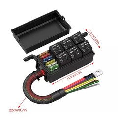 12V 4Pin Fuse Relay Box With 6 Relays &6 Way For Car Marine Boat Fuse Block US