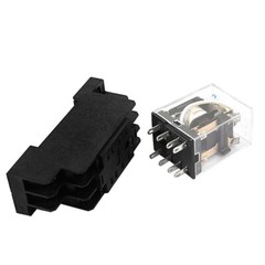 5pcs AC 24V Coil Red Indicator Light DPDT 8 Pins Power Relay Socket Base