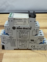 (3) Allen Bradley 700-HLT1Z Control Relays w/ Jumper Bar Industrial Automation