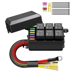 12V Waterproof Fuse Relay Box 6 Slot Prewired Relay Panel