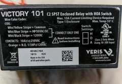 Relay V101 Veris 24V/120V coil with HOA Switch and LED SPST used