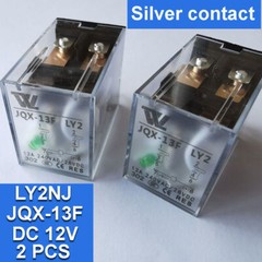 US Stock 2x Silver Contact LY2NJ JQX13F HH62P 12V DC Coil Power Relay 12A CE