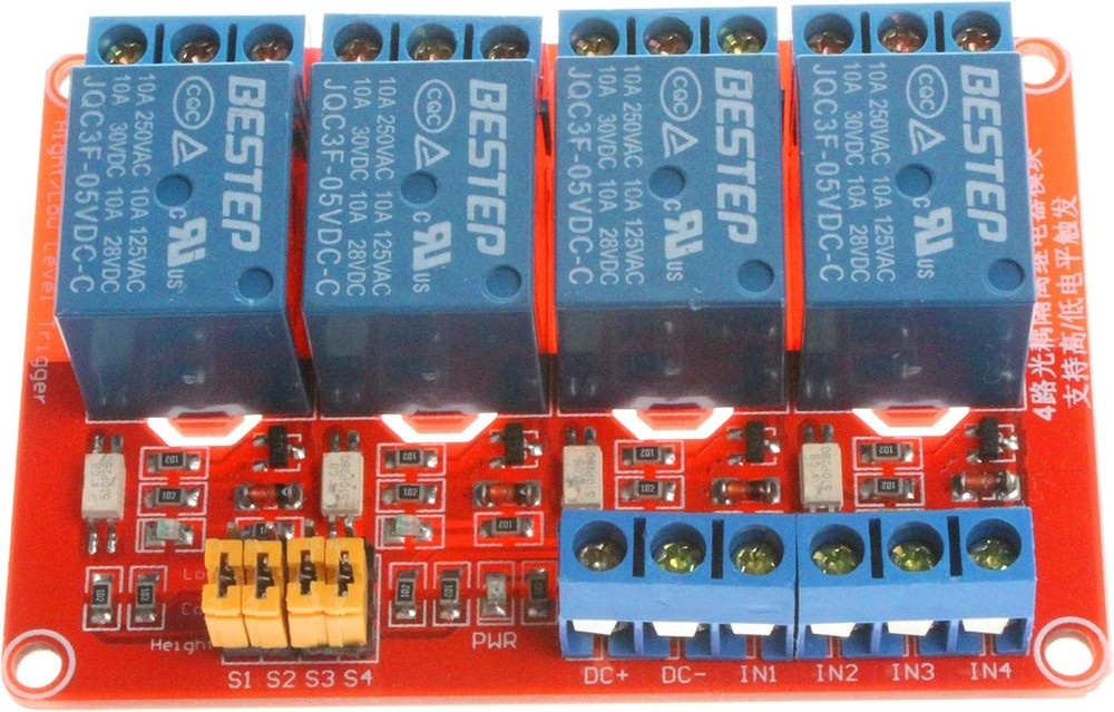 4 Channel Relay Modul 5V 12V 24V High Low Level Trigger Optocoupler Isolation