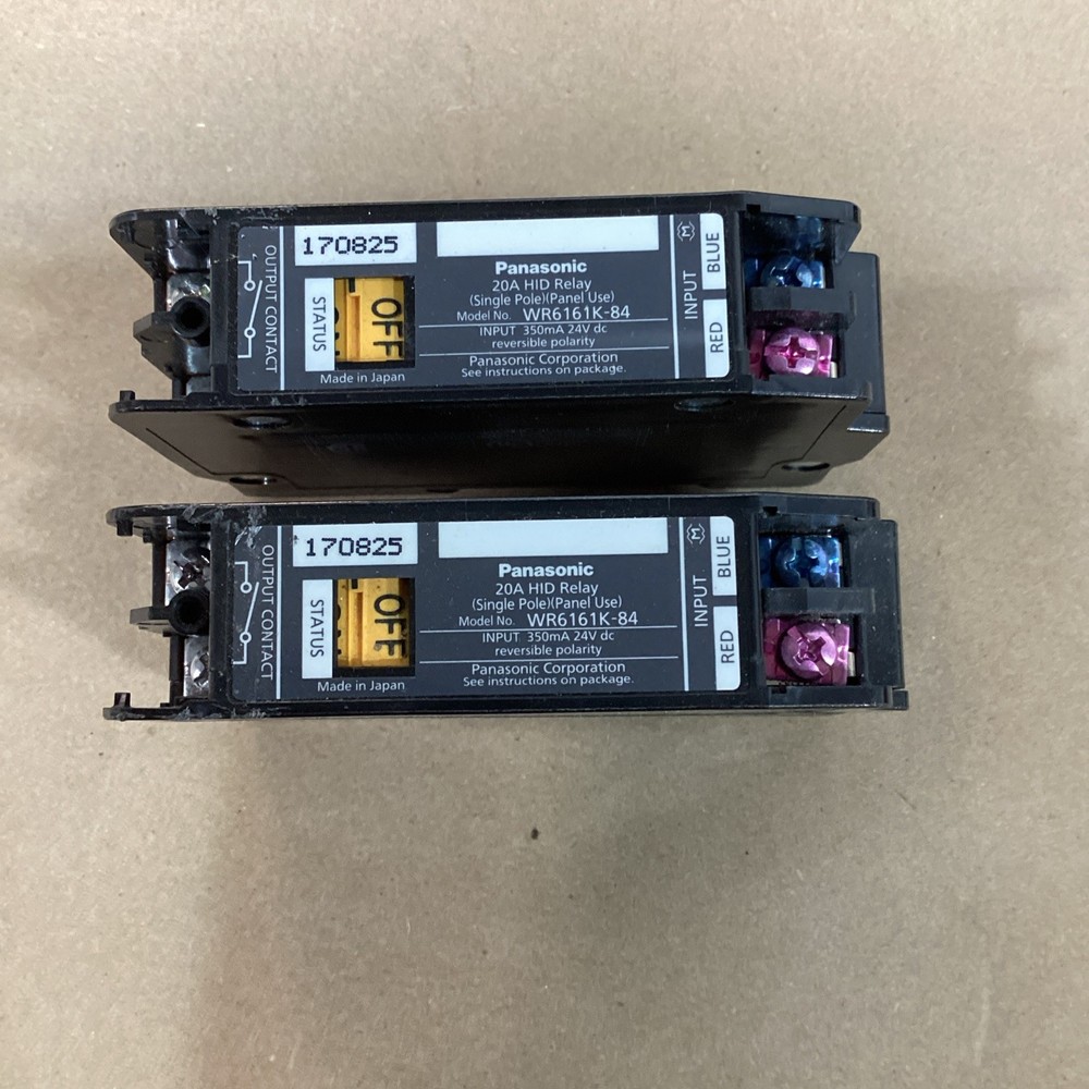 Panasonic WR6161K-84 20A HID Relay Single Pole Panel Use Lot of 2