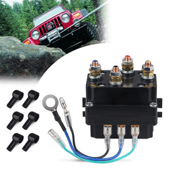 12V 250A Winch Solenoid Relay Contactor with 6 Protecting Caps for ATV UTV 2000-