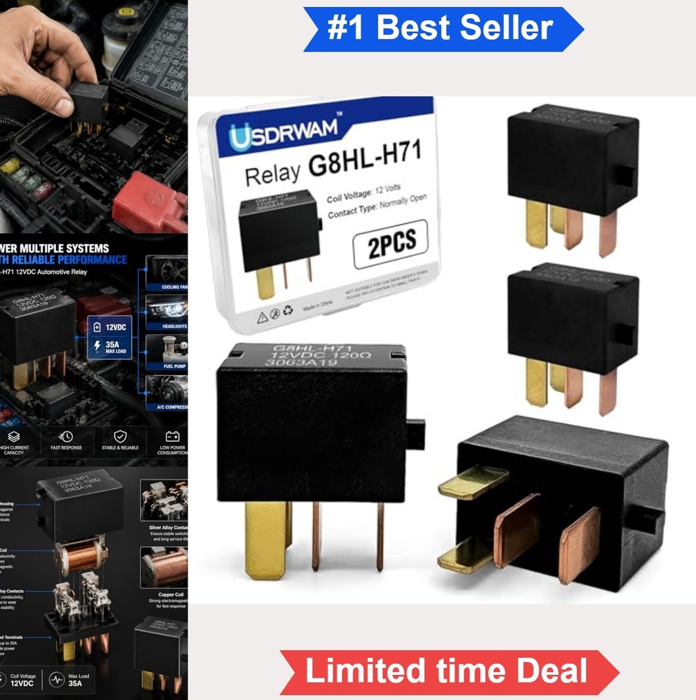 2 Pack Automotive Relay 12V 35A SPDT Plug In Waterproof Housing For Honda