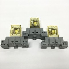 Lot of 3 Idec RH2B-U Ice Cube Control Relay 24VDC Coil, DPDT 10A 240VAC w/Socket