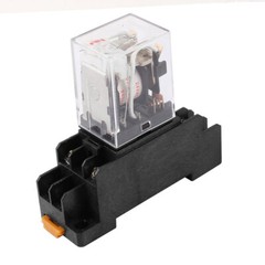 AC 24V 5A Coil DPDT 8 Pin Red LED General Purpose Power Relay w Socket Base