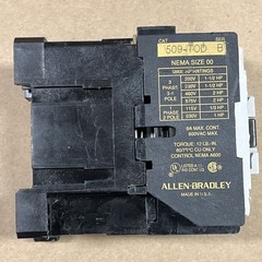 Allen Bradley 509-TOD 120v Coil NEMA Size 00 Series B 575V 2HP 3 pole (1) NO