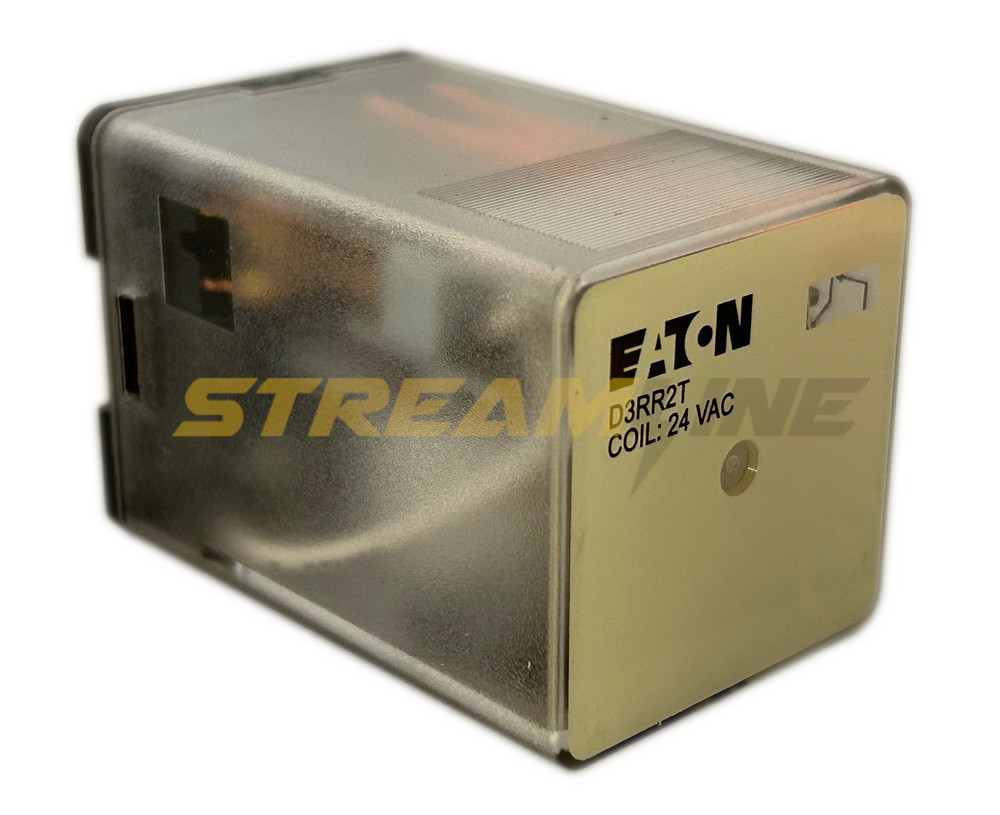 Eaton D3RR2T General Purpose Relay, 8-Pin Octal, 10 Amp, 24Vac, DPDT, Plug-In