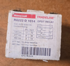 Honeywell R8222D1014 DPDT Relay 24V 50/60Hz HVAC Control Relay in Box