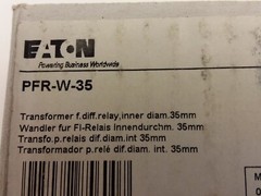 EATON PFR-W-35 CURRENT TRANSFORMER FOR EARTH-LEAKAGE CIRCUIT BREAKER, NIB