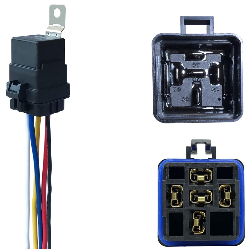 40 AMP 12V DC Waterproof Relay Kit 5-PIN SPDT Heavy-Duty Pigtail