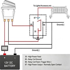 2pcs 40/30 Amp Waterproof Relay Switch 12AWG Harness Set with Built-in Diode-…