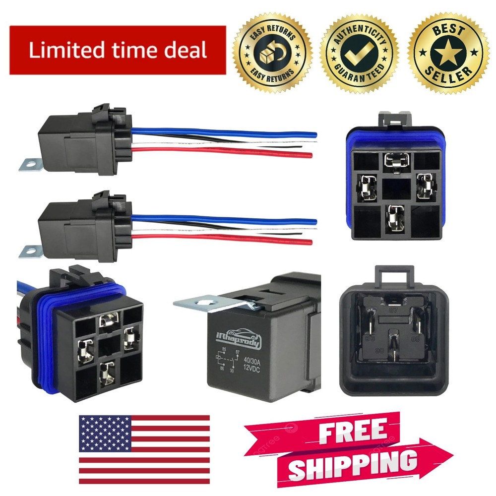 Durable 12V DC 4-Pin SPST Automotive Relay Kit – 40/30AMP Waterproof Design