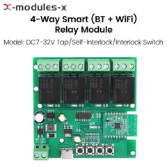 Ewelink AC DC7-32V 2/3/4CH Intelligent Bluetooth WIFI Relay Switch Module Type-C