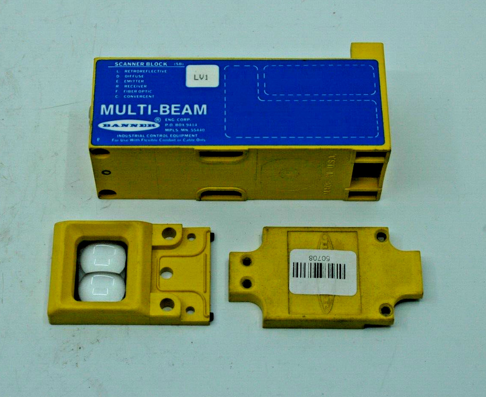 MULTI-BEAM WITH SCANNER BLOCK BANNER MODEL LV1 F/PIGMENT CONVEYOR. (AD -SURPLUS-