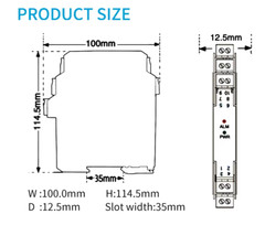 Signal Converter 4-20mA 0-20mA to 0-10V 0-5V 0-3.3V Analog Ultrathin 1 In 2 Out