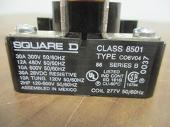 Square D Power Relay 8501 CO6V04 277V Coil New Surplus