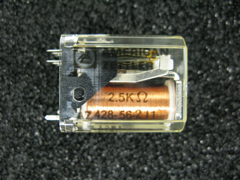(1) AMERICAN ZETTLER AZ428-56-211 DPDT 48vdc 2.5k Ohm 2 Form C PC Mount Relay