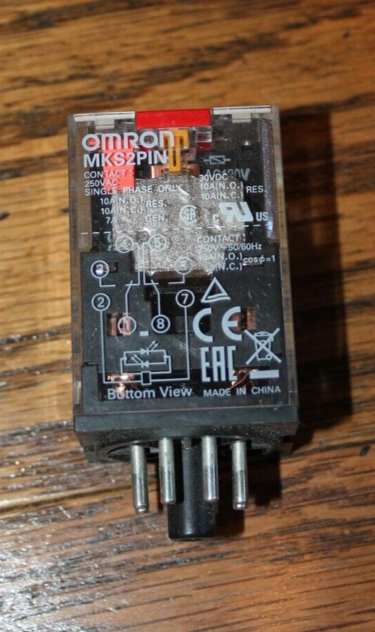 Omron MKS2PIN Power Relay 120VAC Coil 250VAC 30VDC 10A USED