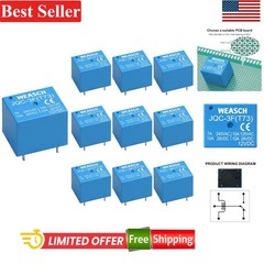 PCB Power Relay 12V DC SPDT 7A 240VAC 5 Pins 10Pcs