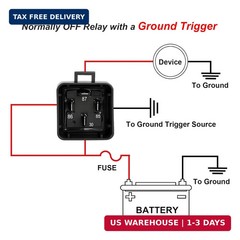 Waterproof Relay Kit, 12V 40A, 4 Pin SPST, Heavy Duty 14 AWG Tinned Copper Wires
