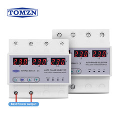 TOMZN 3P+N Phase Selector Voltage Protector Relay DIN Rail 380V Monitor