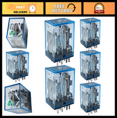 5PCS 24VDC Power Relay 4PDT 14-Pin, 5A 250VAC/30VDC, Indicator & Test Button, DI
