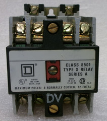 SQUARE D INDUSTRIAL CONTROL RELAY CLASS 8501 TYPE X FORM DV SERIES A #430H