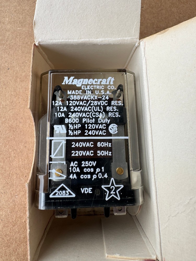 (3) Magnecraft 388VACKX-24 Relays 12A, 24V Coil New with Free Shipping