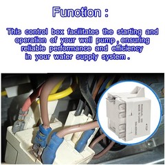 1PCS Control Box, 35A Well Pump Relay, 230V, Auto, Panel Mount, Silver NO Con…