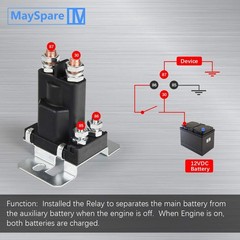 80-Amp 12V Continuous Duty Solenoid Battery Isolator and Starter Relay – Whit…