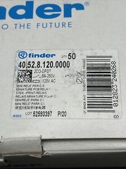 Finder Type 40.52.8.120.0000 – Relay 2C0-DPDT 120VAC Coil (Pack of 2) *NEW*