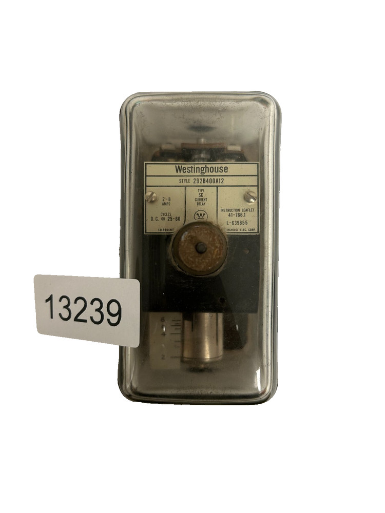 Westinghouse 292B400A12 Type SC Current Relay 2-8 Amps