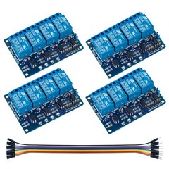 4-Pack 4 Channel DC 5V Relay Module with Optocoupler for Arduino & Raspberry Pi