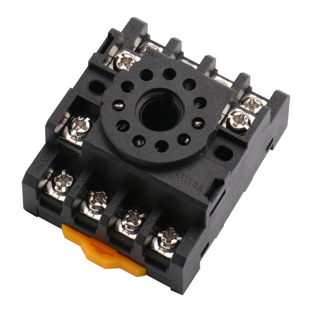 Relay Socket PF113A 11-Pin Octal Base Black 5×4.3×2.6cm – Compatible