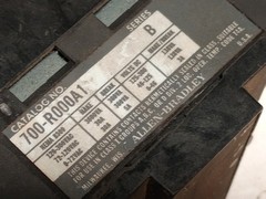 Allen‑Bradley 700-R000A1 Type R electrically held relay, 115-120VAC coil