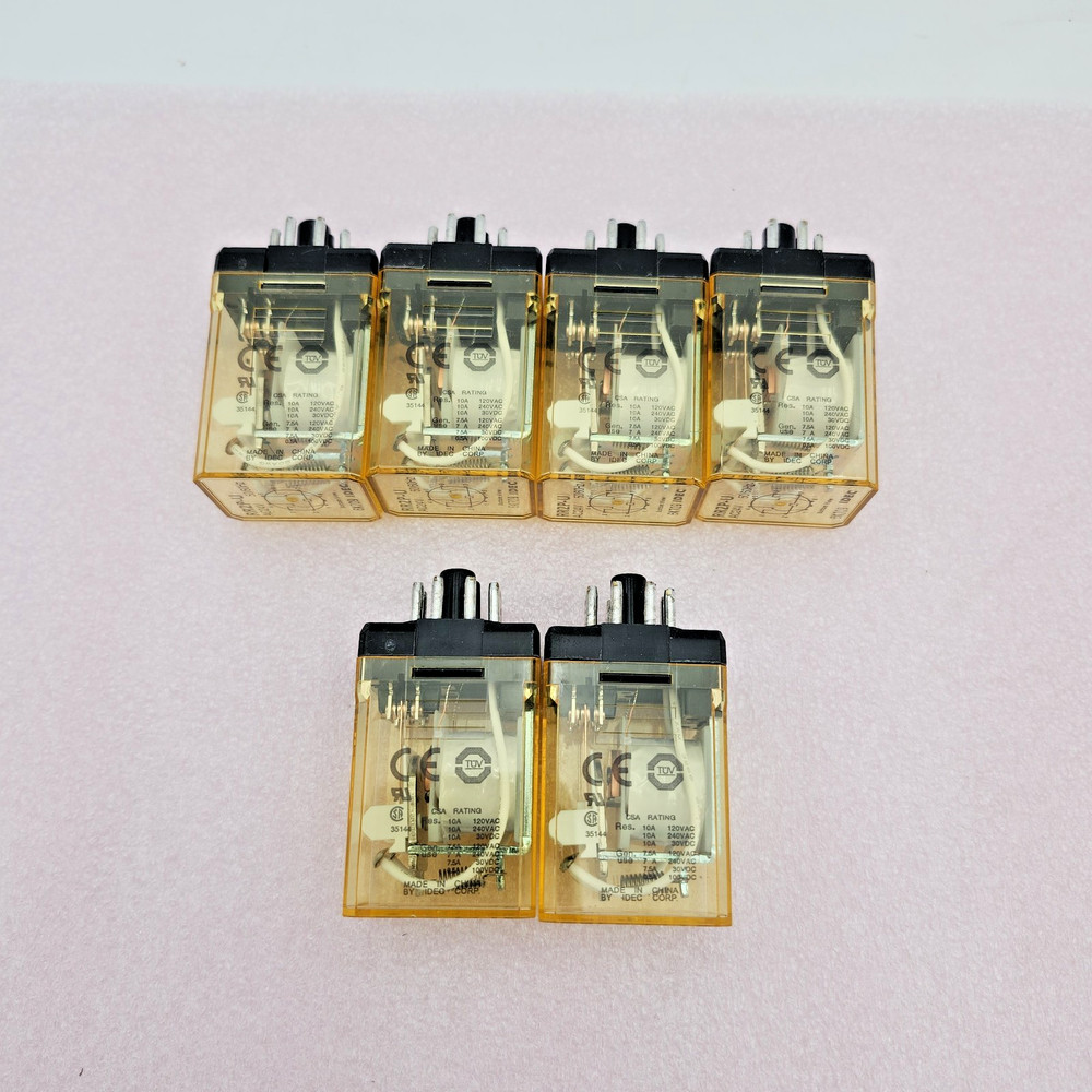 Lot of 6 IDEC RR2P-U AC24V General Purpose Relays 8-Pin Octal Base Power Spares
