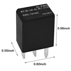 871E-1A-D-R1 U15 Automotive Relay Pack of 2 – 12VDC 35A 4 Pin General Purpose…