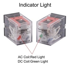 Electromagnetic Power Relay, 8-Pin 10 AMP 24V AC Relay 24V, 8PIN-10A-2PCS