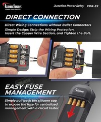 Motorcycle Power Relay Kit DC12V 20A Waterproof 4Way Fuse Splitter Box