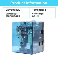 TWTADE/JQX-62F-2Z Coil Voltage DC 12V 80A DPDT Electronmagnetic Relay,High Po…
